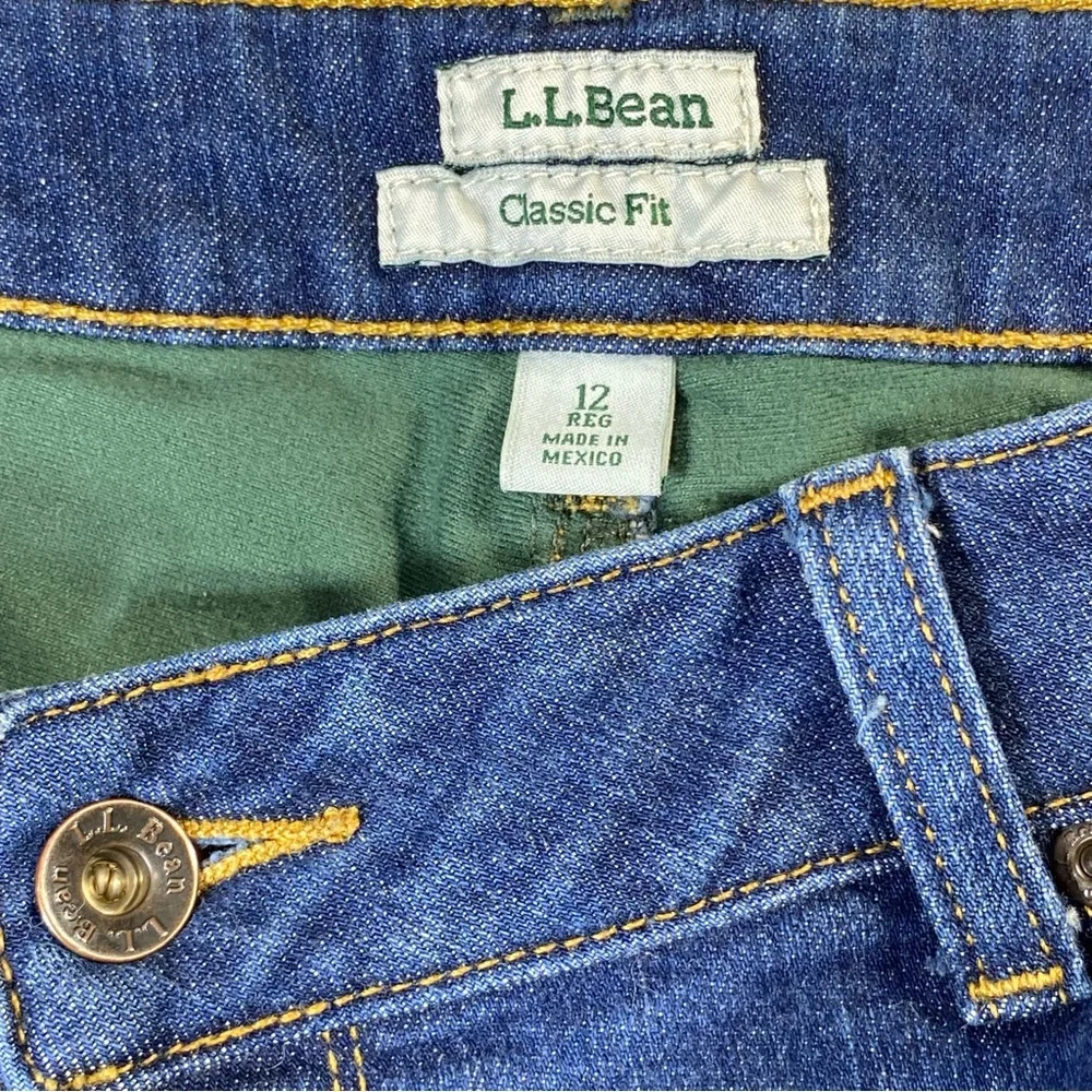 L.L. Bean Jeans Women's 12 Blue Classic Fit Straight Leg Hi Rise Preppy Denim - Picture 4 of 14